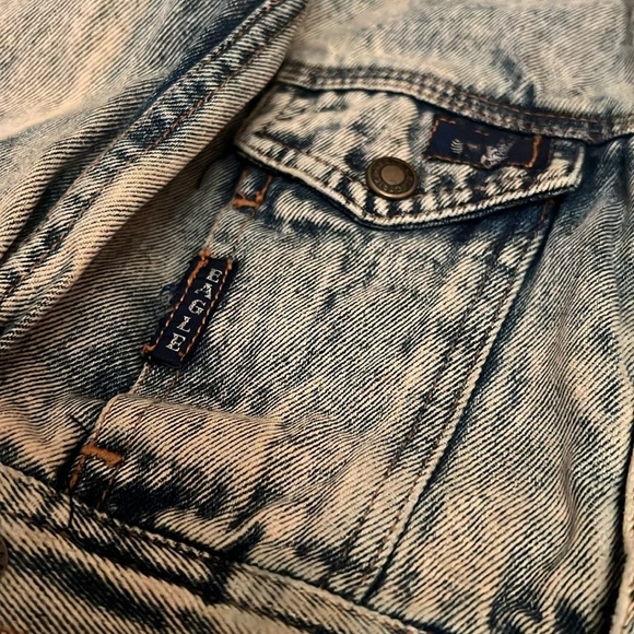 Vintage 90s American Eagle Electric Kids Acid Wash Denim Jacket Size 4 Boys - Picture 3 of 7